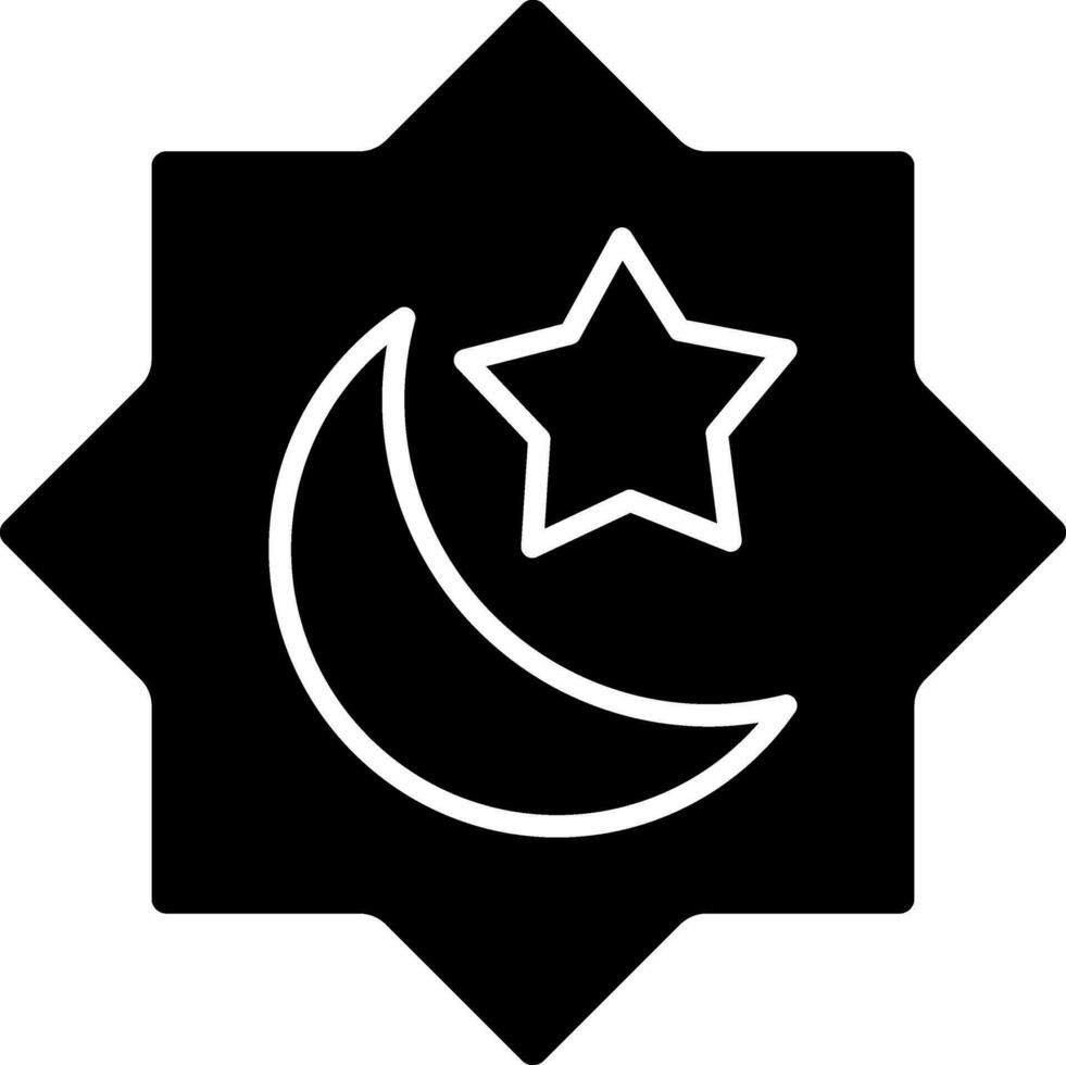 Rub El Hizb Icon In black and white Color. vector
