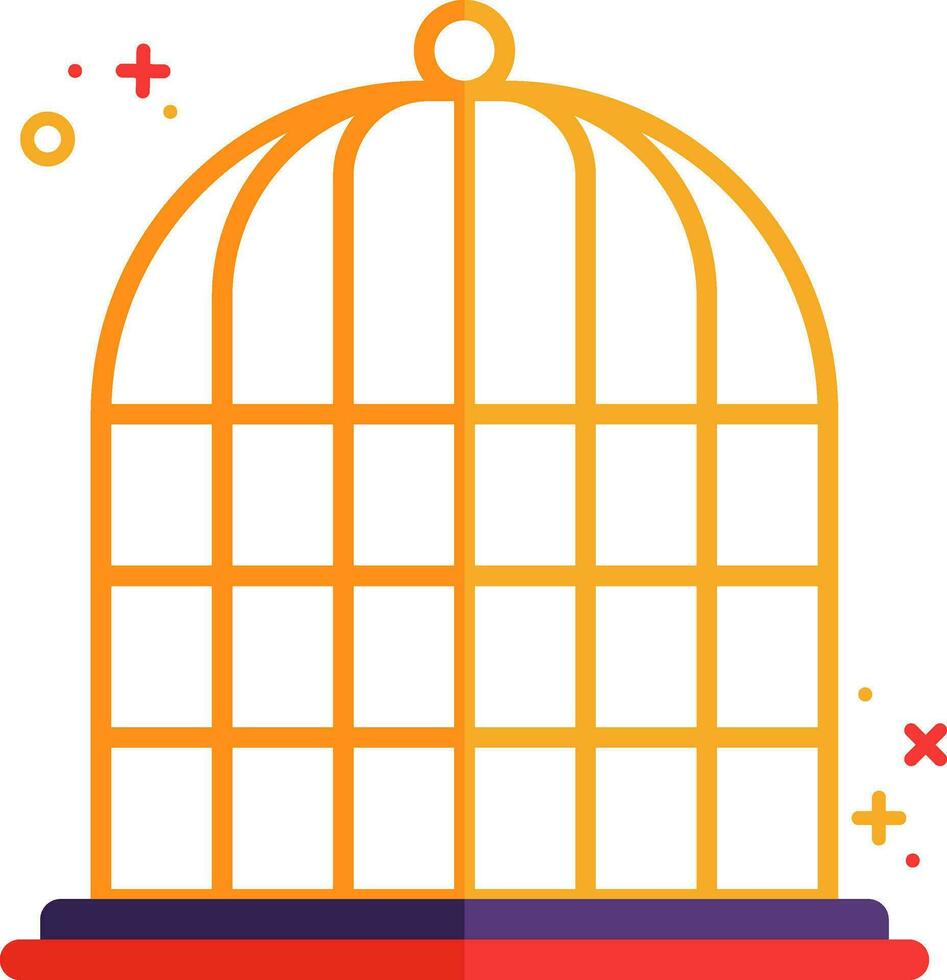 Flat Illustration Of Orange Cage Icon. vector