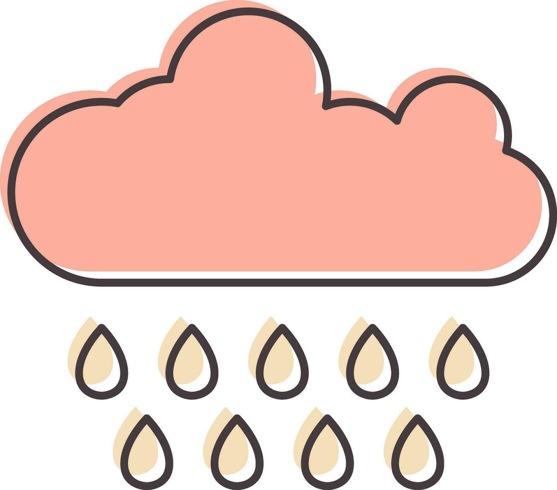 Rain Cloud Icon In Pink Color. vector