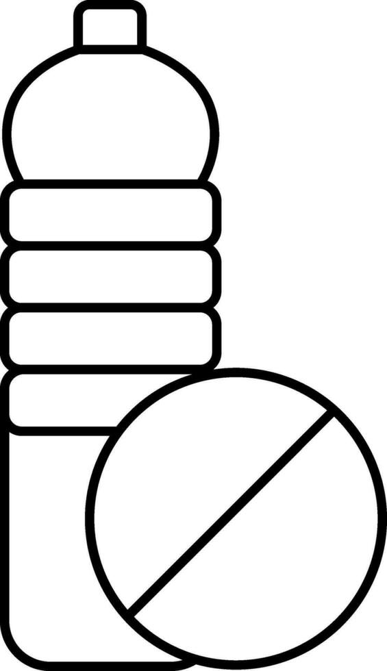 Black Outline No Plastic Symbol Or Icon. vector