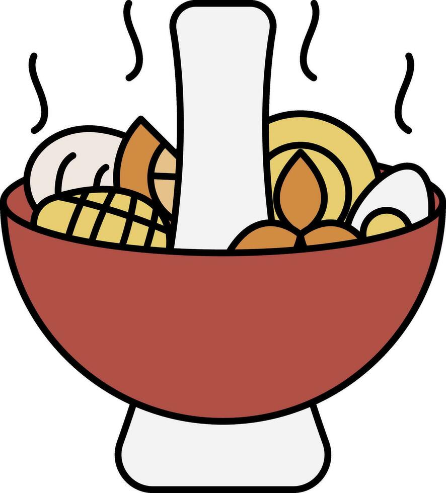 Colorful Hotpot Flat Icon Or Symbol. vector