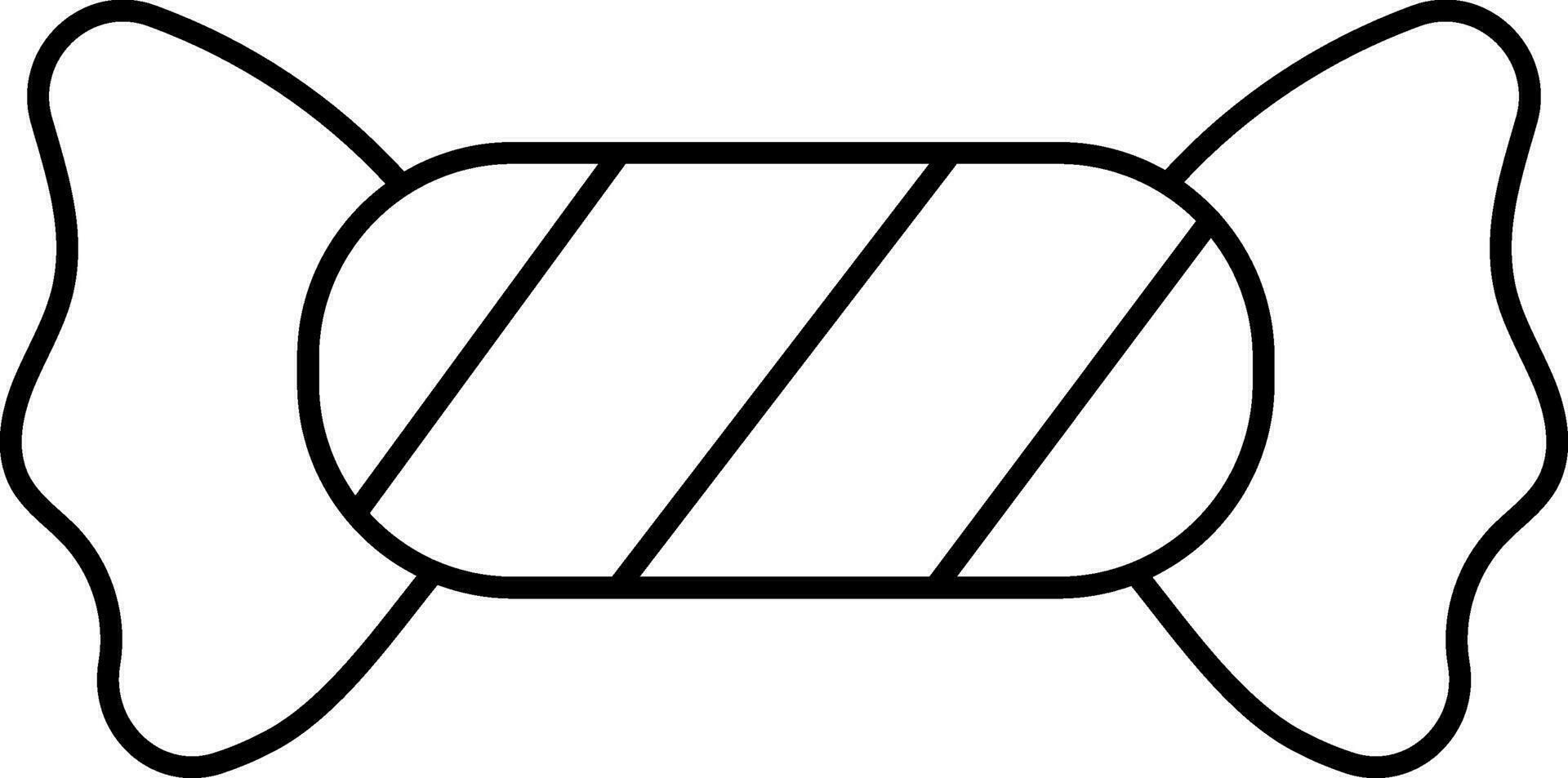Black Linear Style Taffy Icon Or Symbol. vector