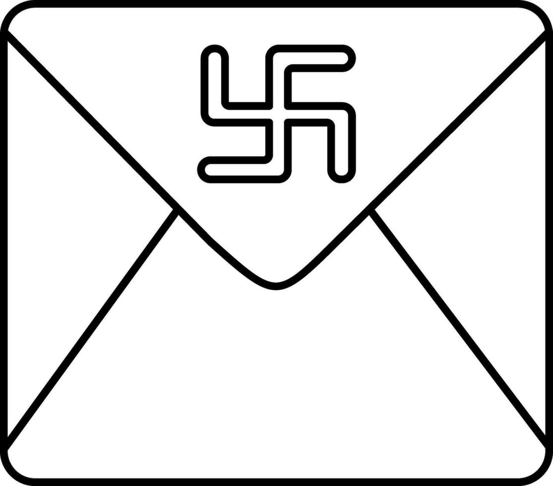 Isolated Swastika Symbol Envelope Icon In Flat Style. vector