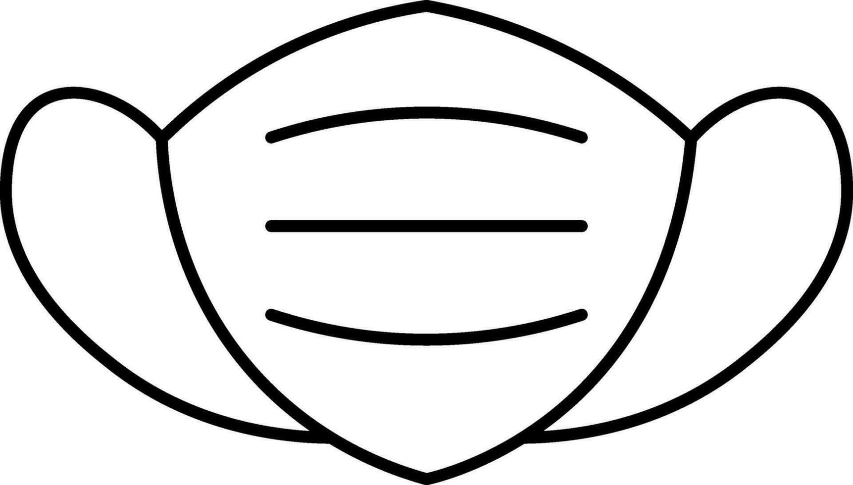 Black Thin Linear Mask Icon Or Symbol. vector