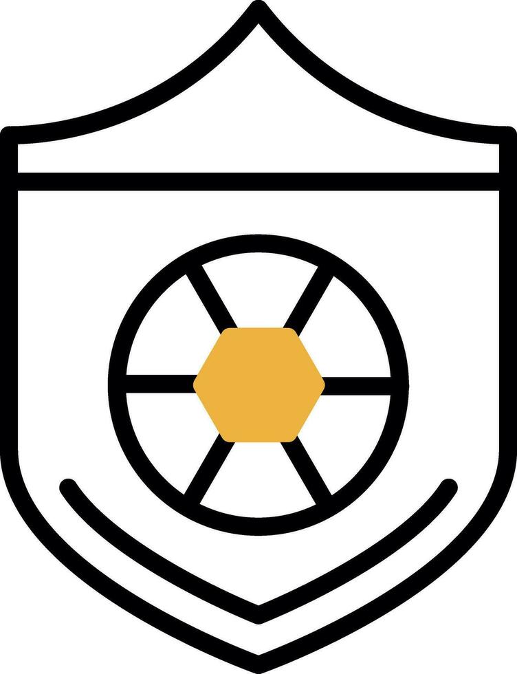 Soccer ball on a shield Vector Icon Design