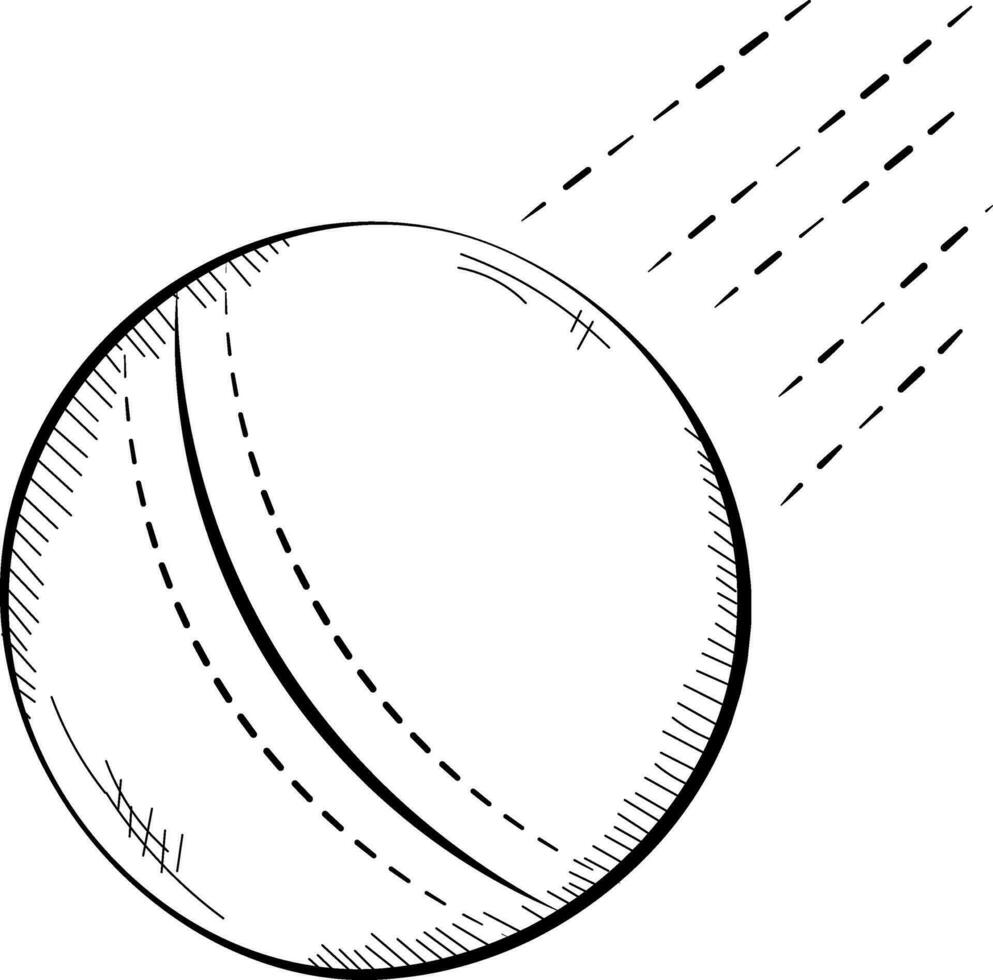 Fast Ball Icon Or Symbol In Sketching Style. vector