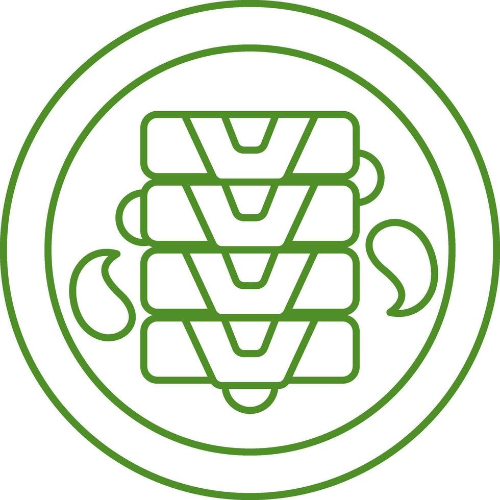 verde lineal estilo warak habilitar plato plato icono. vector