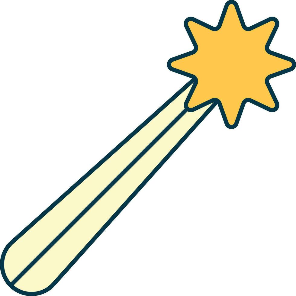 Star Wand Icon In Yellow Color. vector