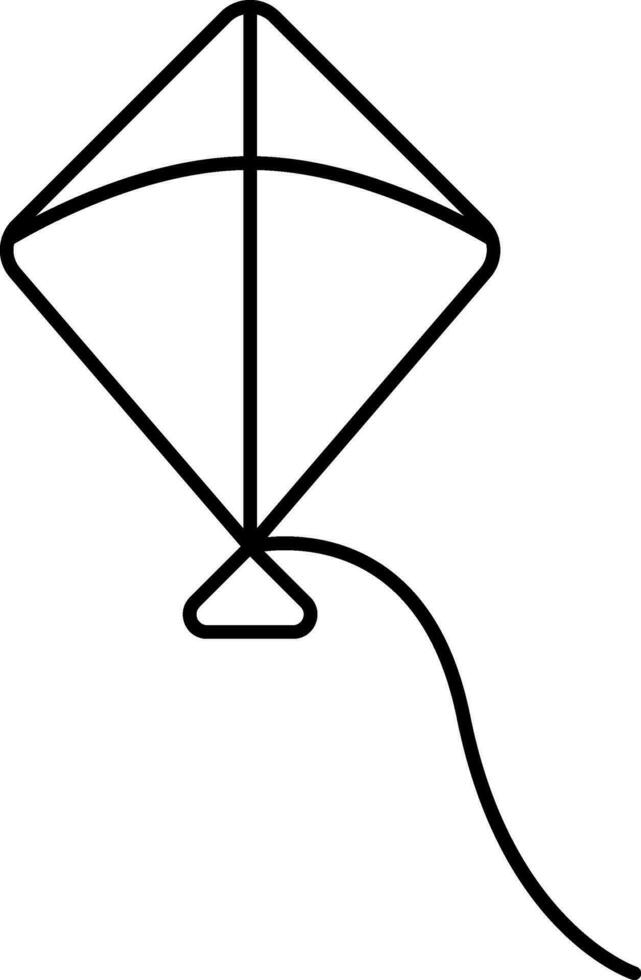 Illustration Of Fly Kite Icon In Line Art. vector