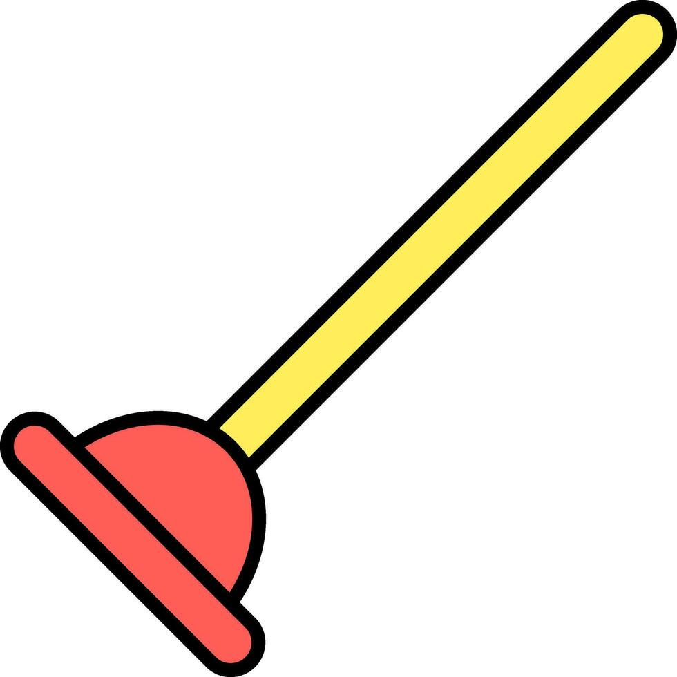 Isolated Plunger Icon In Red And Yellow Color. vector