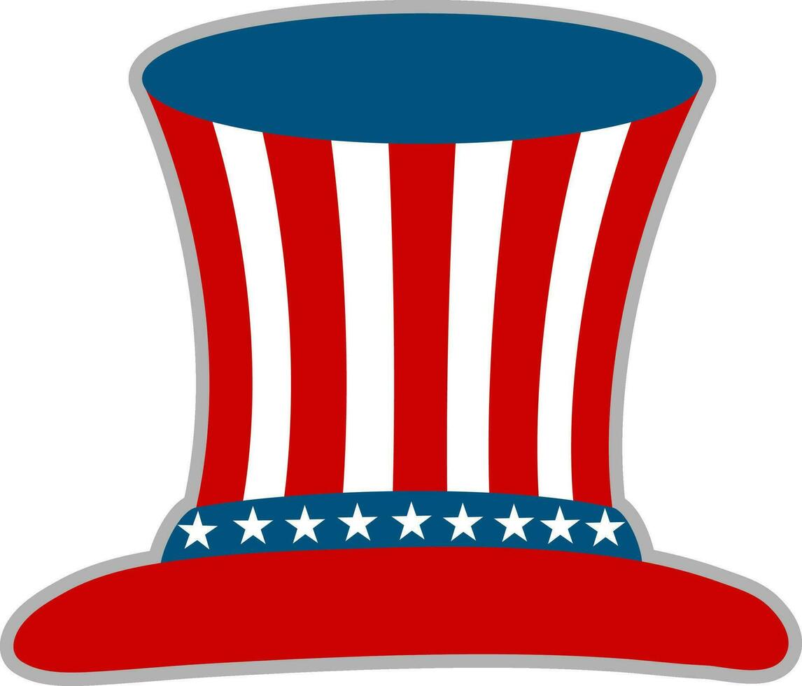 Flat illustration of Uncle Sam's Hat. vector