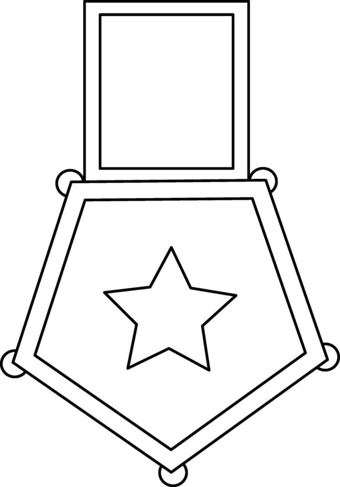 Star decorated medal with ribbon. vector