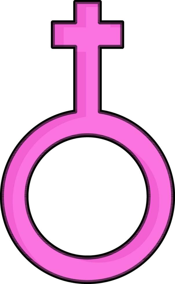 Pink Female Gender Symbol Or Icon In Flat Style. vector