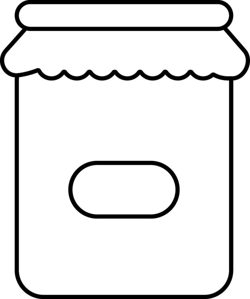 Cloth Covering Jar Icon In Black Outline. vector