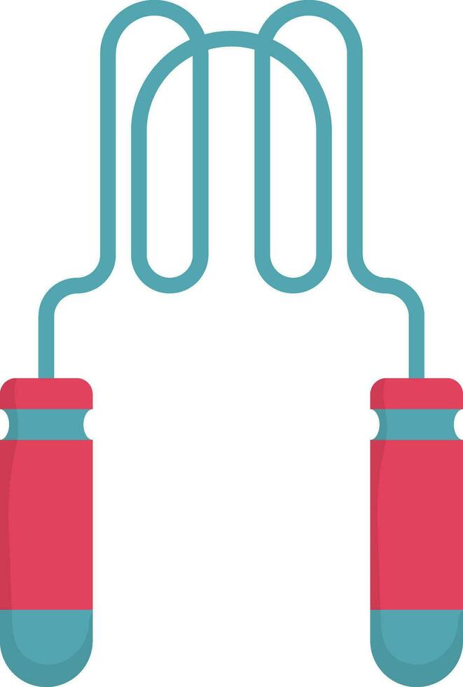 Jumping Or Skipping Rope Icon In Blue And Red Color. vector