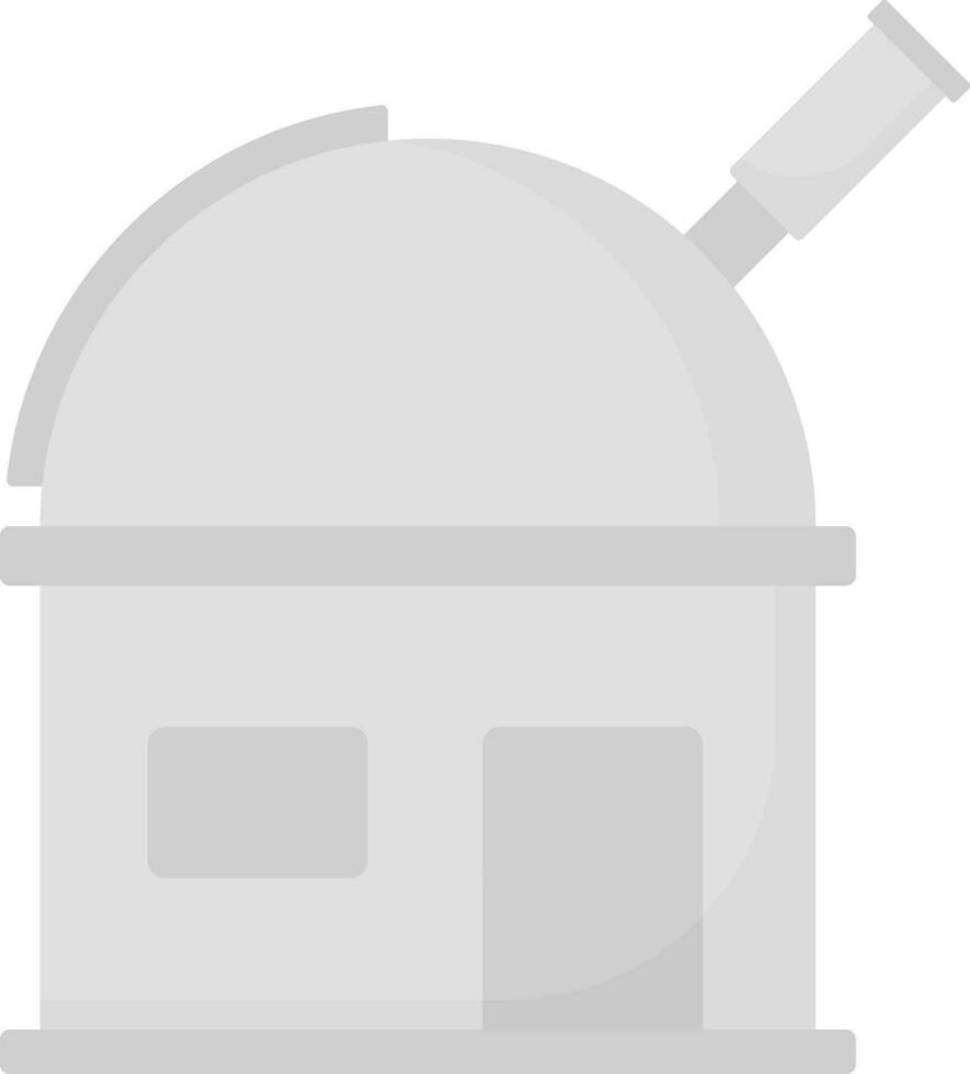 Isolated Observatory Building Icon In Grey Color. vector