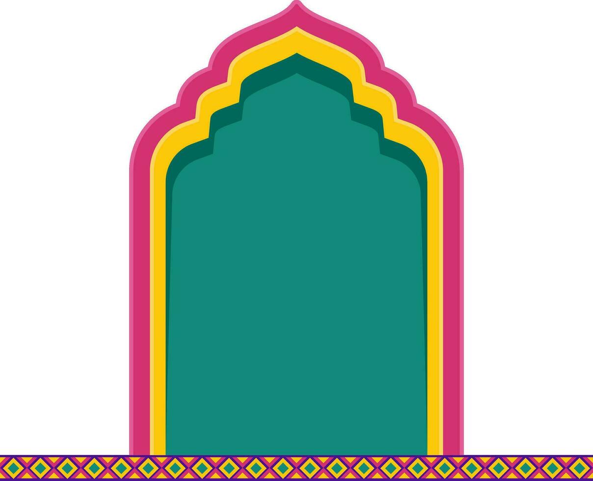 Colorful Ancient Doorway Element In Flat Style. vector