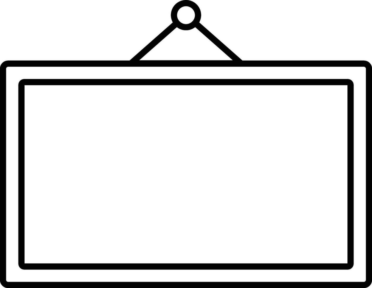 Empty Board Hang Icon In Thin Line Art. vector