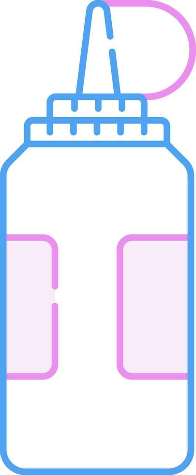 Blue And Pink Line Art Illustration Of Glue Bottle Icon. vector