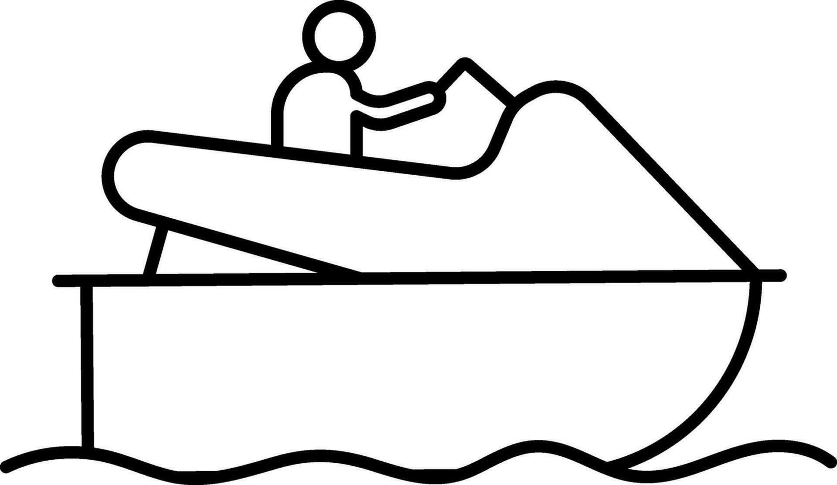 Jet Ski Icon In Thin Line Art. vector