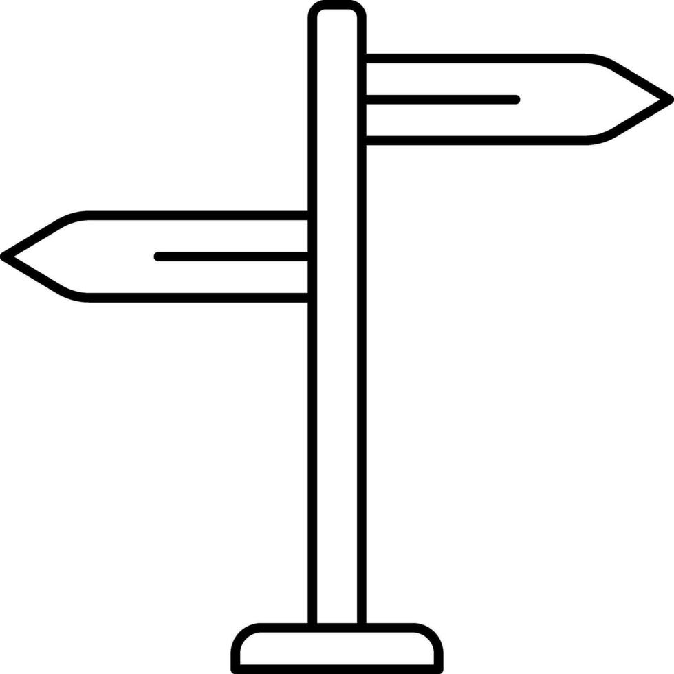 Left And Right Arrow Signboard Linear Icon. vector