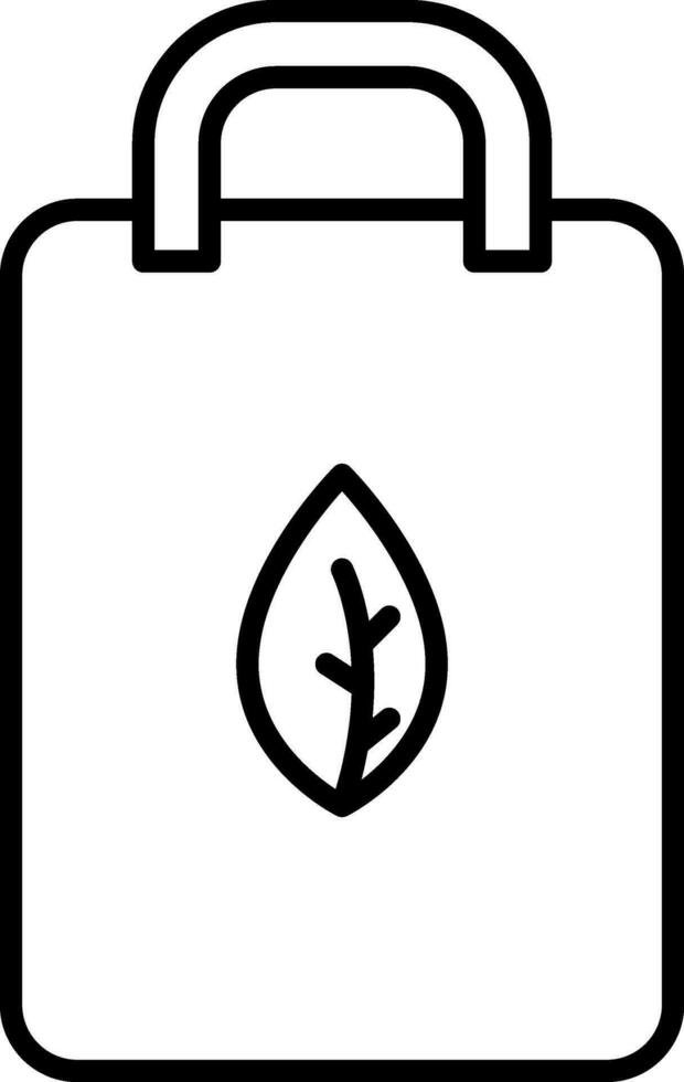 Eco Bag Icon In Line Art. vector