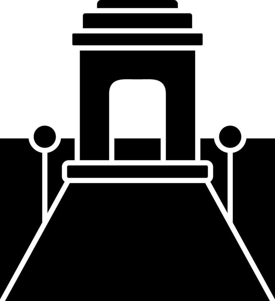 rajpath icono en negro y blanco color. vector