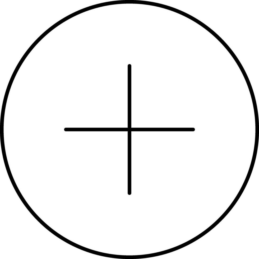 Add Button Icon In Black Thin Line Art. vector