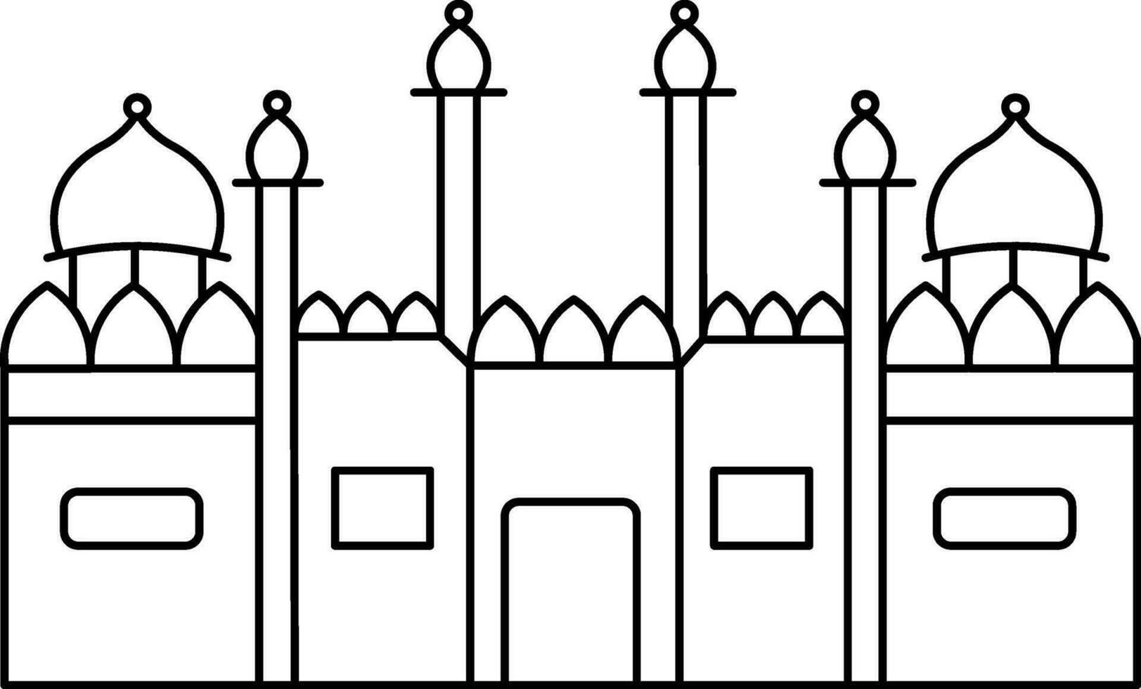 Isolated Red Fort Icon In Black Outline. 24951888 Vector Art at Vecteezy