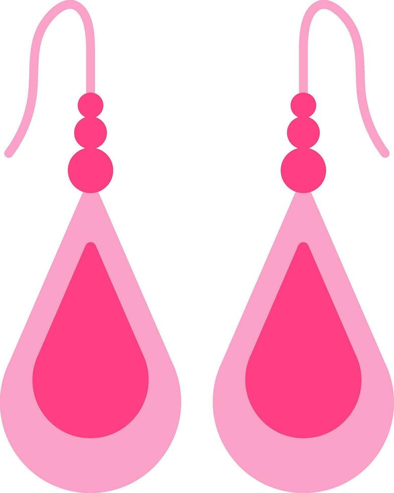 Illustration Of Hanging Earrings Icon In Flat Style. vector