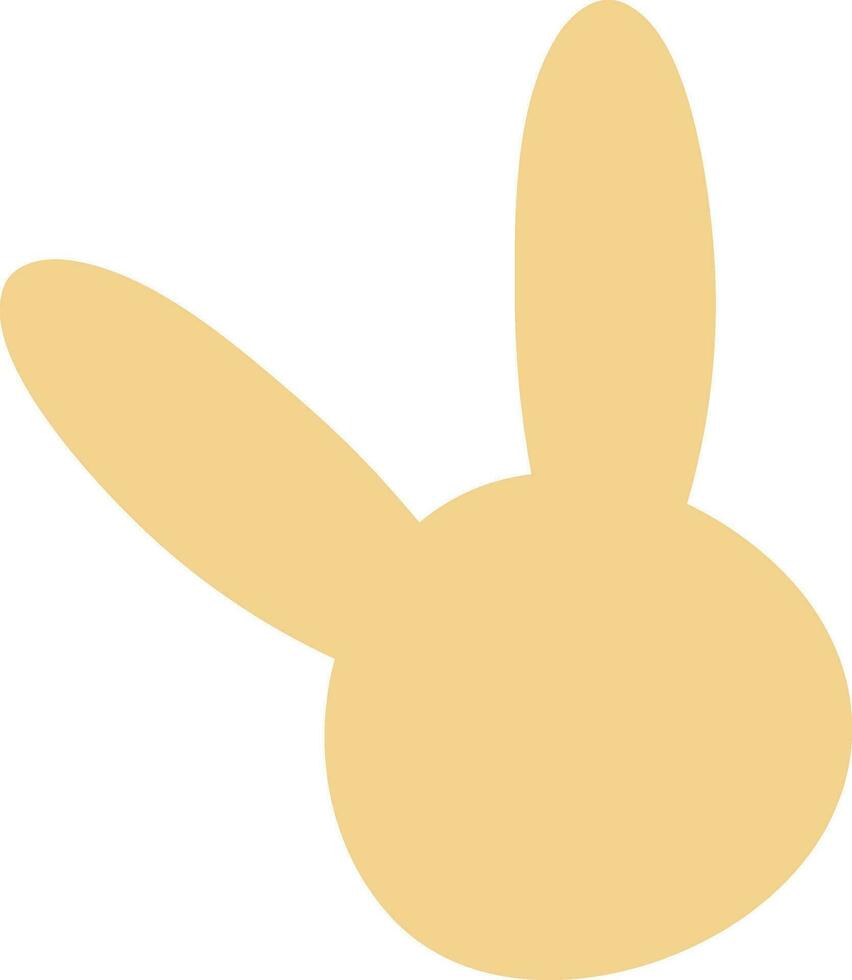 Yellow Silhouette Bunny Head Vector. vector