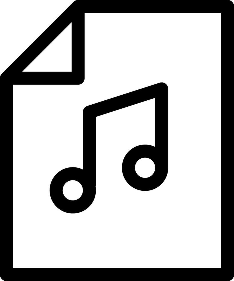 Line art music file icon in flat style. vector