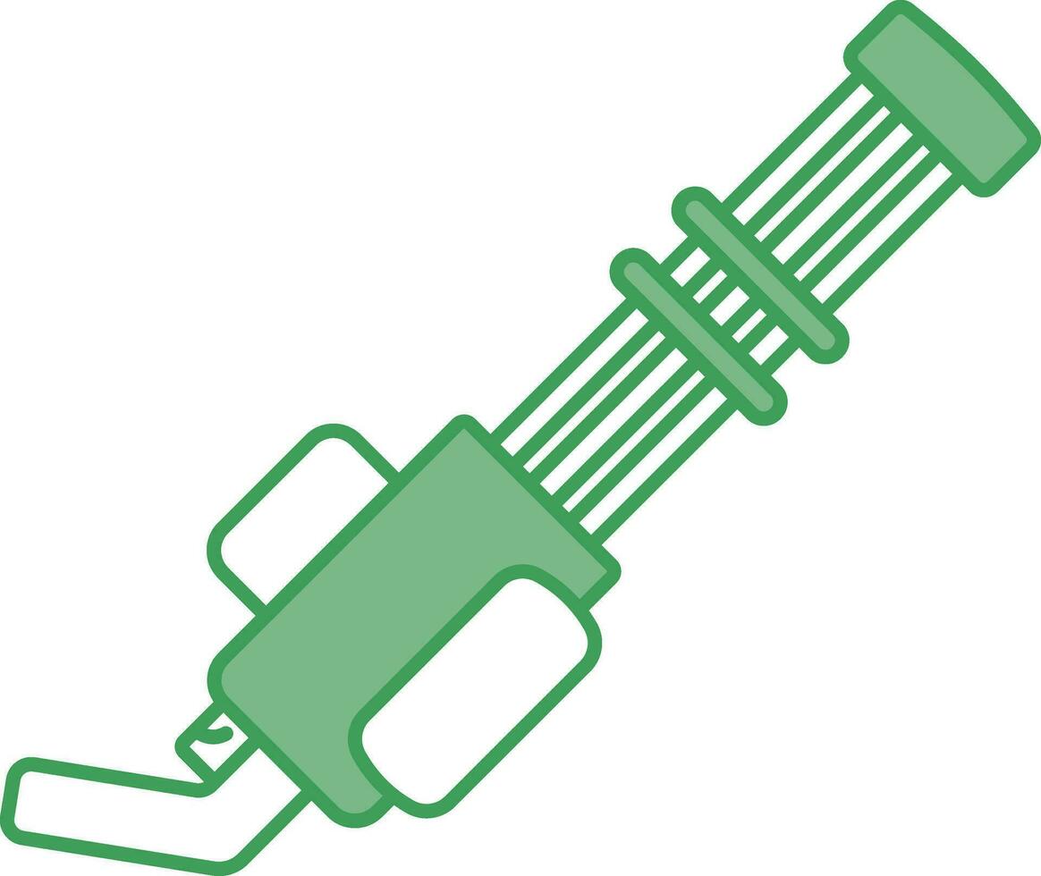 Blaster Rifle Icon In Green And White Color. vector