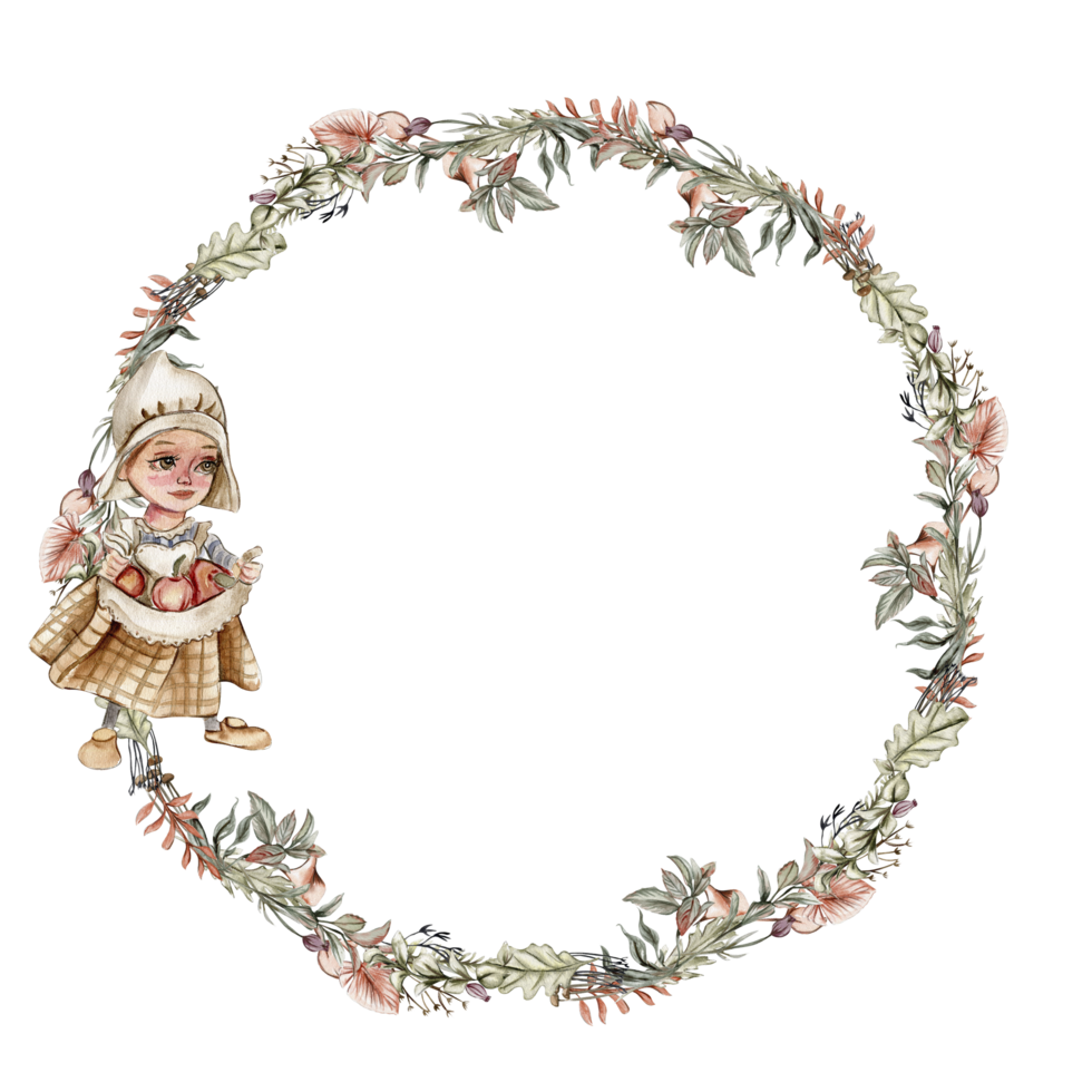 Fall wreath, for cards, backgrounds. png