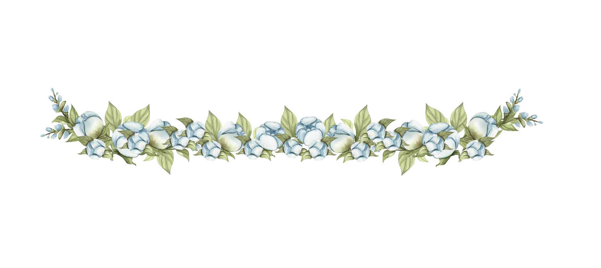 Horizontal seamless background with blue roses. png