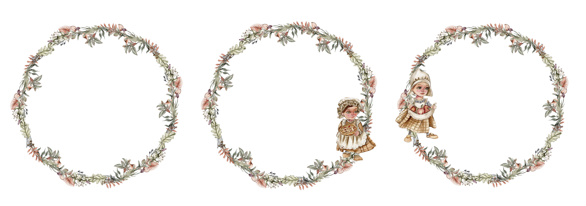 Fall wreath, for cards, backgrounds. png