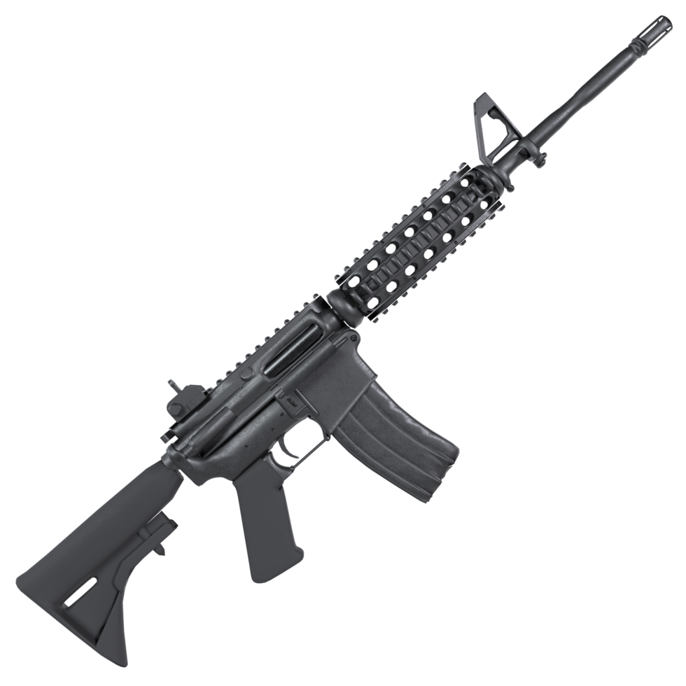 3d Renderização do automático rifle png