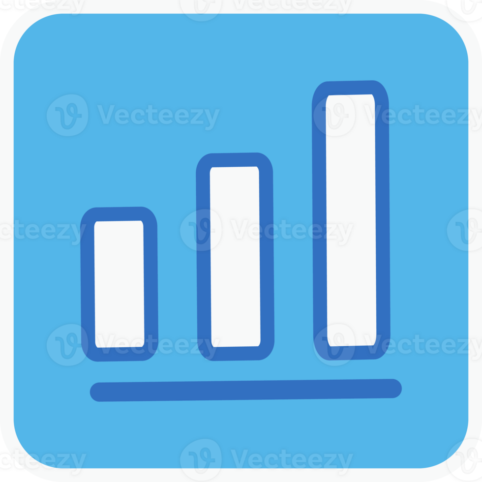 graph flat icon in square. png