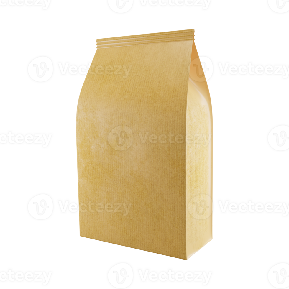 3D illustration of Paper Package Mockup isolated on transparent background png
