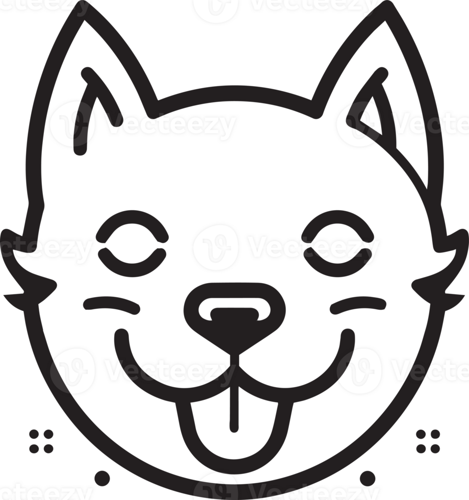 cute dog logo in flat style png