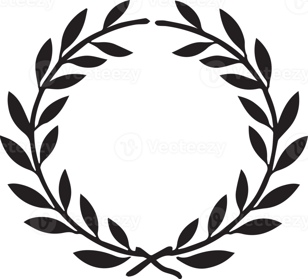 Hand Drawn leaf wreath in flat style png