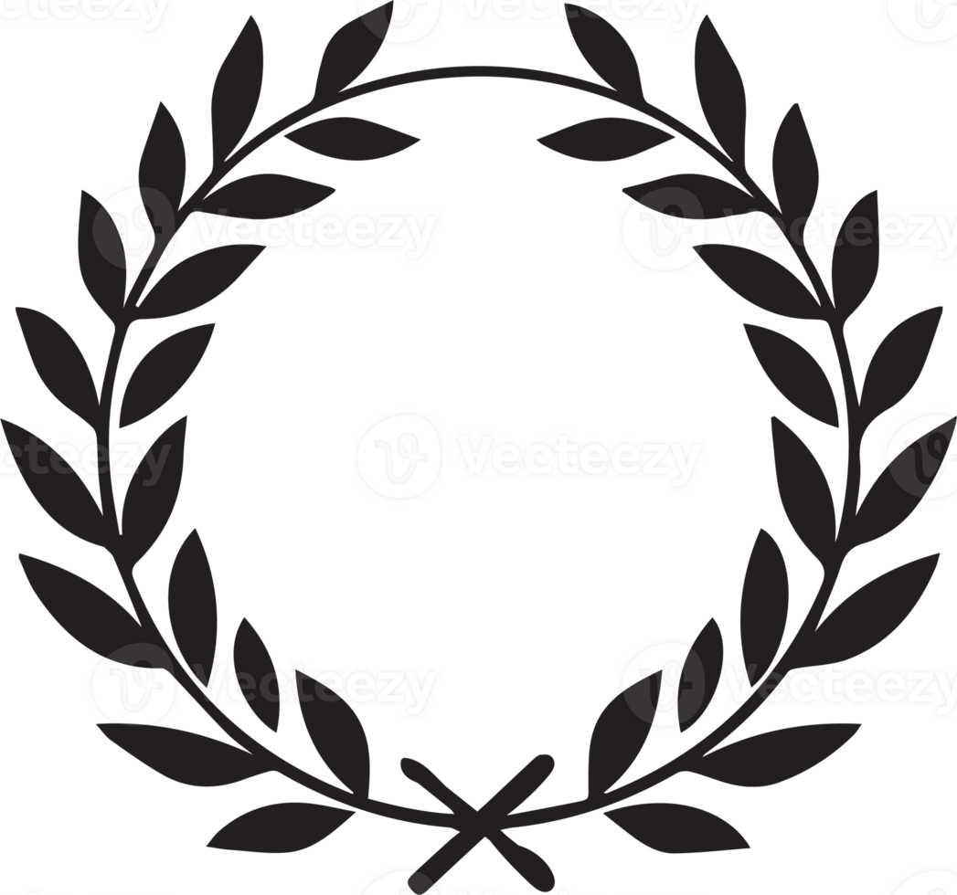Hand Drawn leaf wreath in flat style png
