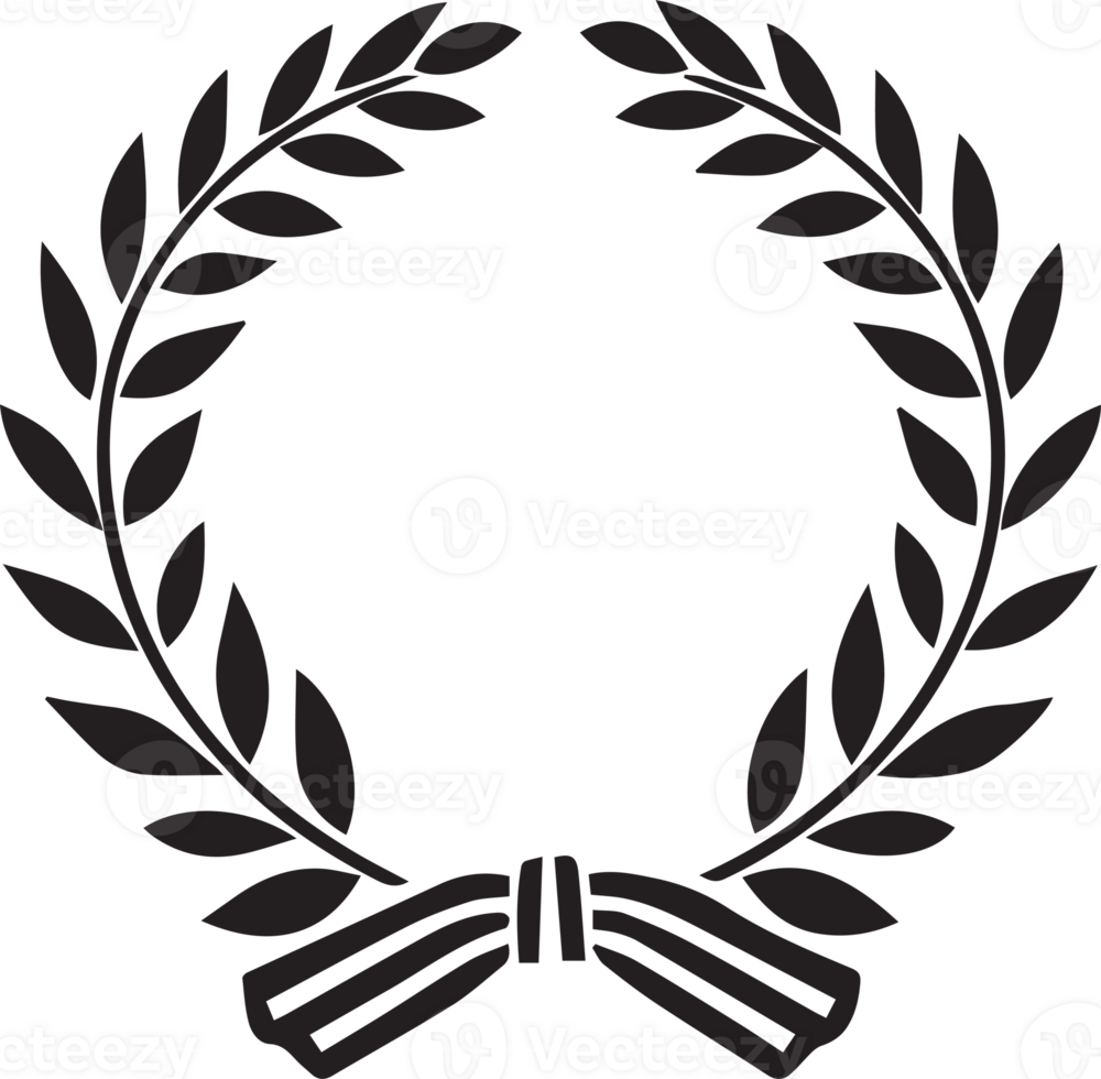 Hand Drawn leaf wreath in flat style png