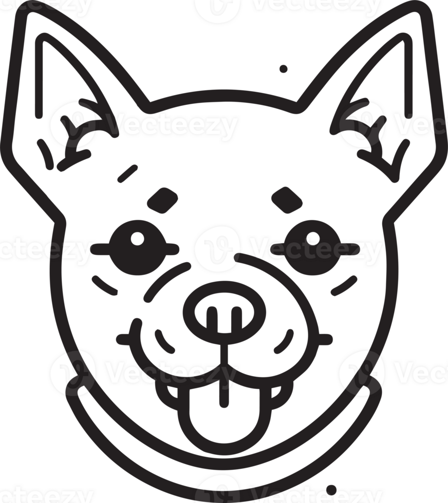 cute dog logo in flat style png