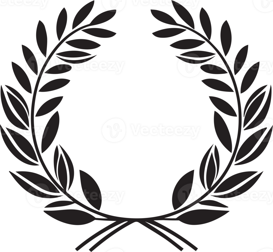Hand Drawn leaf wreath in flat style png