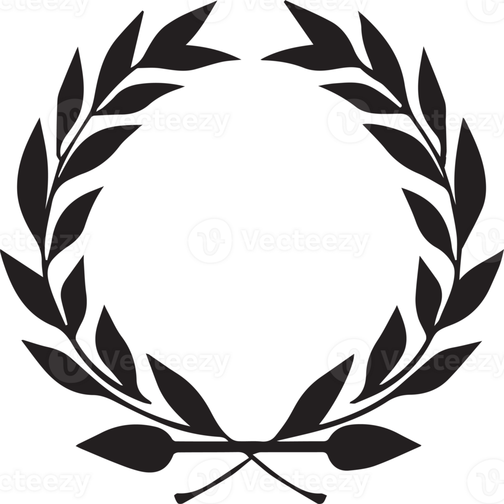 Hand Drawn leaf wreath in flat style png