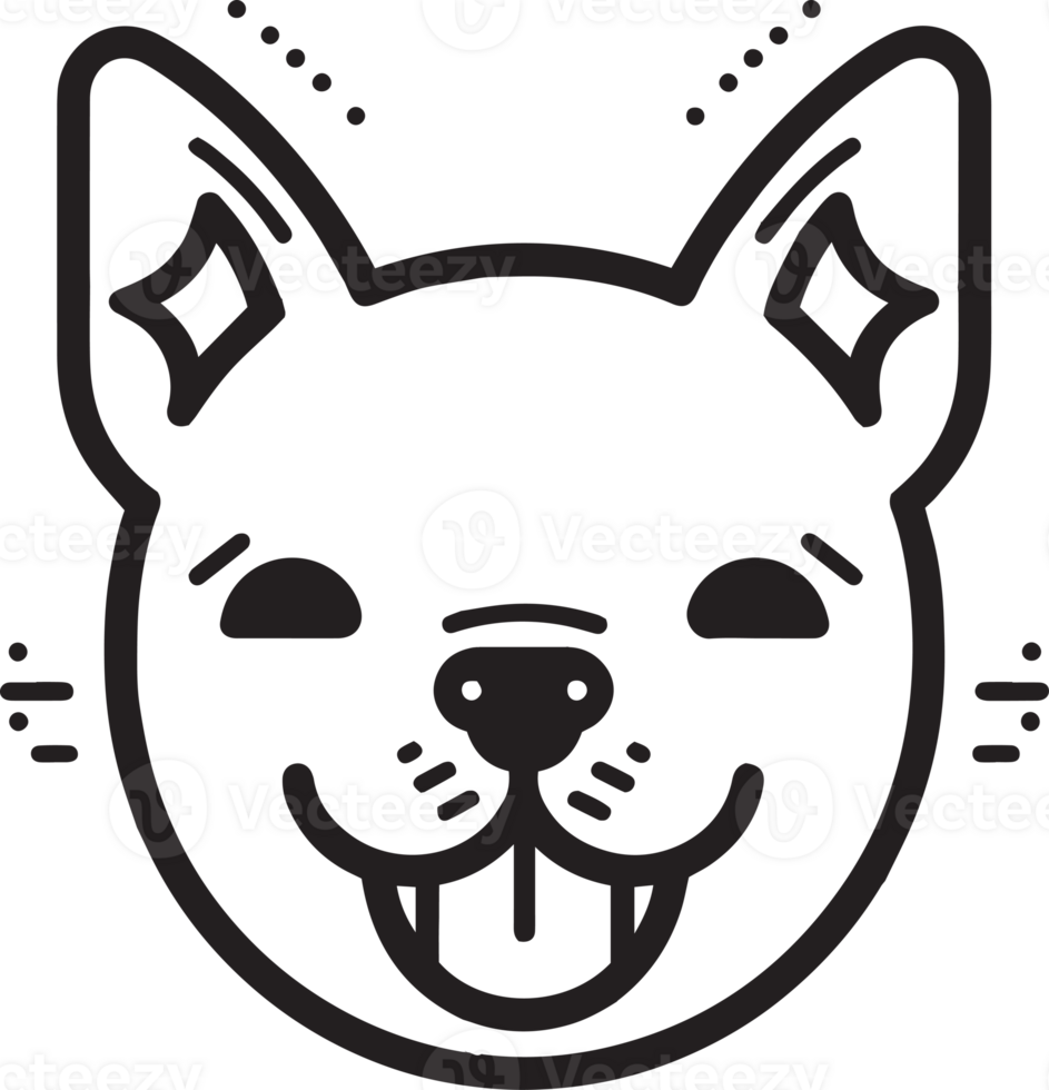 cute dog logo in flat style png