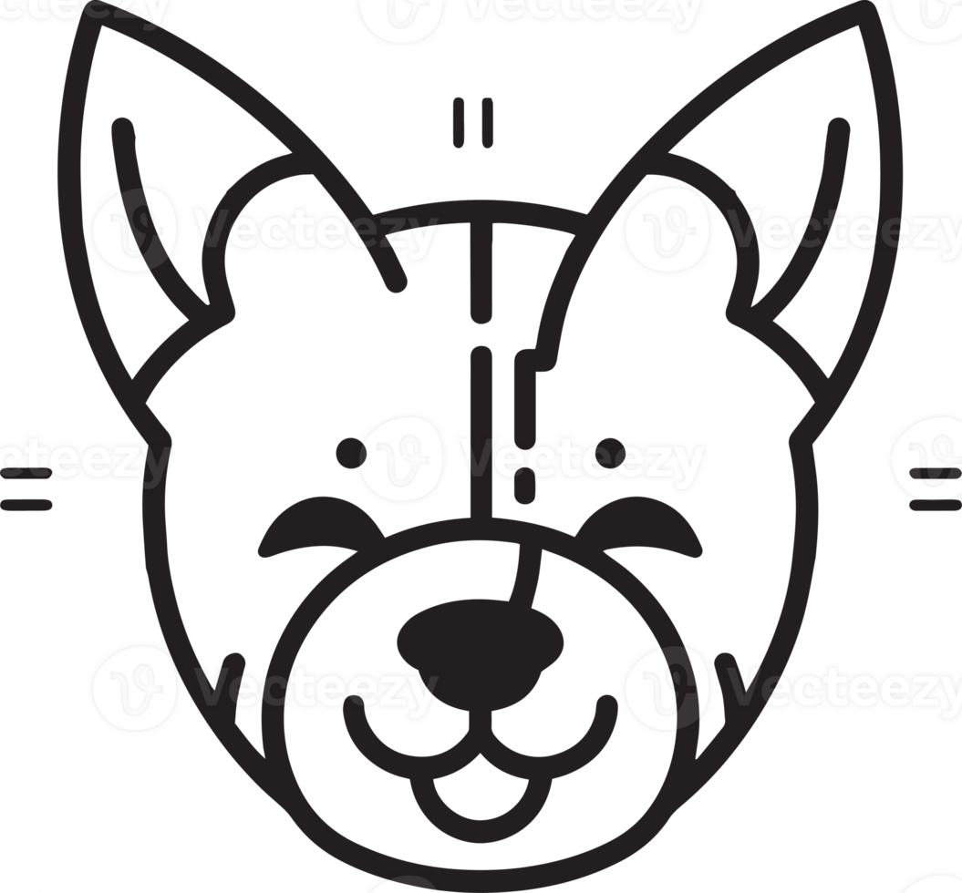 cute dog logo in flat style png