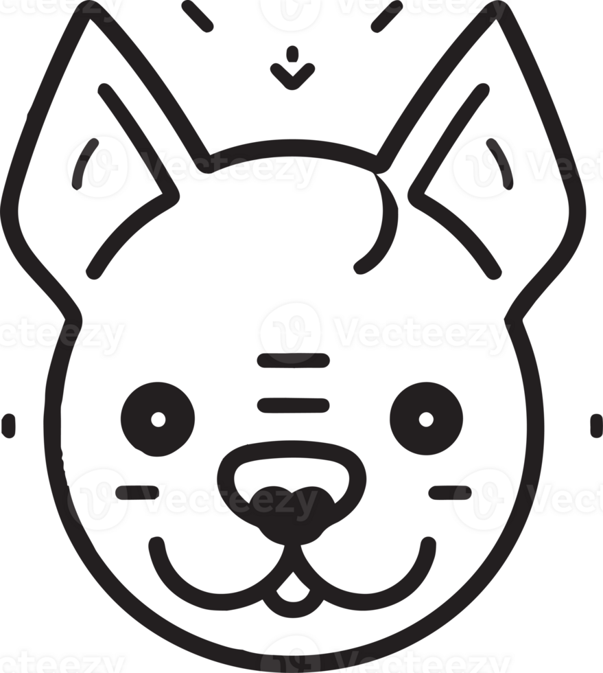 cute dog logo in flat style png