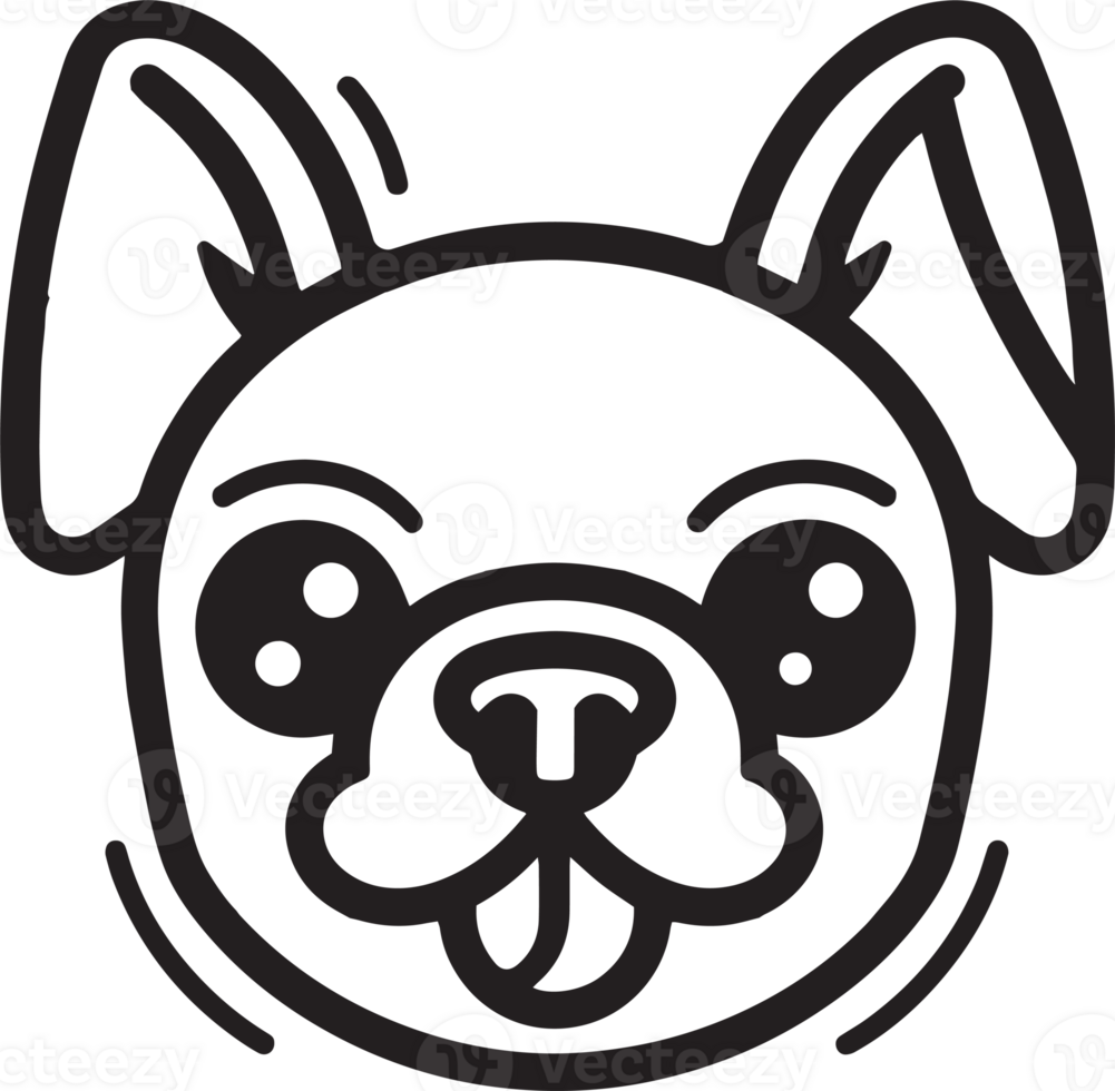cute dog logo in flat style png